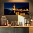 thumbnail image 1 of Golden Gate la Nuit - Impression sur Toile Pont de Mer, 1 of 3
