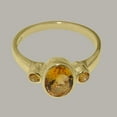thumbnail image 5 of LBG British Made 14k Yellow Gold Ring with Natural Citrine Womens Anniversary Ring - 33 size options - Size 4, 5 of 6