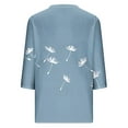 thumbnail image 4 of CYMMPU Spring Tops V Neck Loose Fit Flower Printed Tunic Tops 3/4 Sleeve Blouses for Women Dressy Casual Fall Fashion Shirts Business Elegant Work Topss XXXXXL, 4 of 5