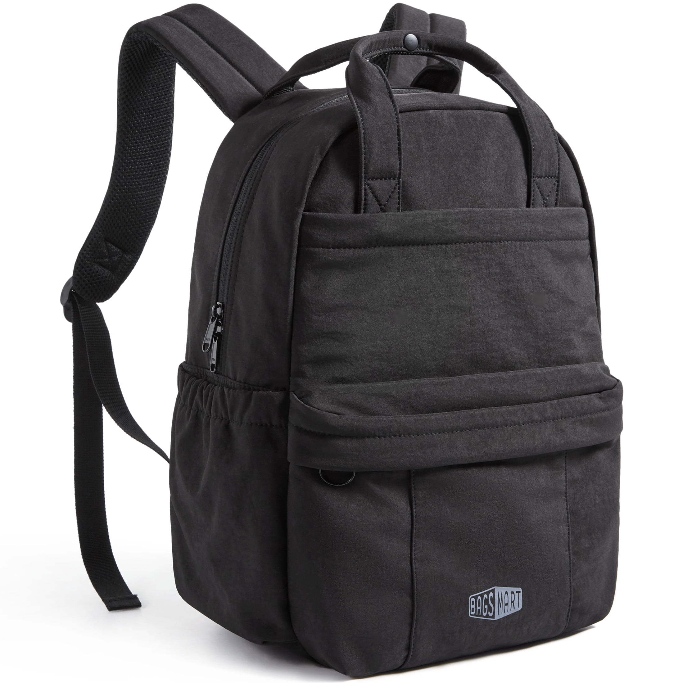 BAGSMART Lightweight Unisex Casual Backpack, Water-Resistant Daypack Bookbag for 14-15 Inch Laptop, Travel Work Commuter, Black
