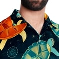 thumbnail image 5 of Turtle Seamless Men's Short Sleeve Poplin Button Down Hawaiian Printed Summer Beach Shirt, Unisex, 5 of 6