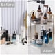 thumbnail image 4 of Organizador de maquillaje Shuang Qing, giratorio, 2 niveles, plástico transparente, 4 of 6