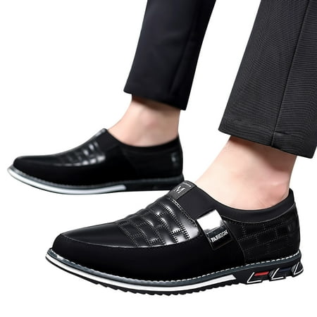 Mepaouo Fashion Oxfords Shoes Business Formal Dress Loafers Comfortable Slip on Leather Shoes