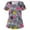Gray, variant on Luxalzxs Women's Short Sleeve Nurse Working Uniform Flower Print V-Neck Medical Scrub Tops Health Clinic Career Blouses