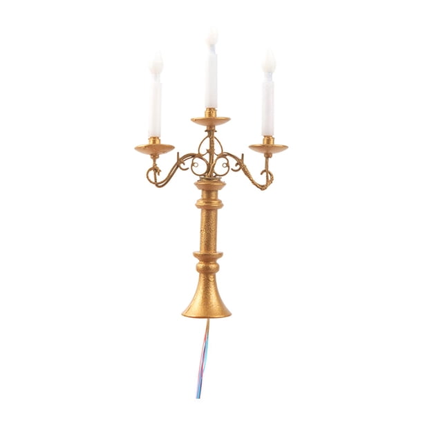 Lámpara de candelabros modelo a escala 1:87 para casa de muñecas, candelabros para mesa de arena. Argén