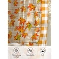 thumbnail image 6 of Thanksgiving Sheer Curtains 96 inches Long, Orange Maple Leaf Farm Wood Orange Plaid Light Filtering Sheer Window Curtains Rod Pocket Voile Drapes for Bedroom Living Room, 52"W x 96"L 2 Panels, 6 of 7