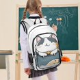 thumbnail image 7 of FORMRS Unisex School Backpack 17" Student Travel Bag with Laptop Compartment, Blue Cute Cat, 7 of 7