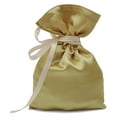 thumbnail image 2 of 50 Satin Drawstring Gift Pouch Small Wedding Party Favors Bag - 8" x 10" inches Baby Shower Thank You Pouches- Champagne Gold, 2 of 2