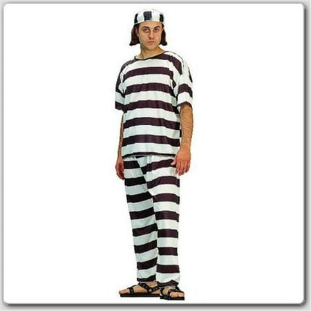 Convict Man Costume - Size Adult