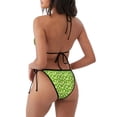 thumbnail image 4 of Salouo Daisies Flowers Pattern Women's Sexy Bikini Set,String Two Piece Swimsuit V Neck Swimwear Self Tie Spaghetti Straps Bathing Suits -Large, 4 of 6