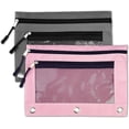 thumbnail image 1 of Trousse en Tissu avec 3 Trous pour Classeur, Noir, Ensemble de 2, 1 of 5