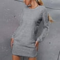 thumbnail image 6 of Sentmoon Long Dresses for Women Long Sleeve Crew Neck Womens Athletic Dress Warm Solid Color Loose Breathable Oversized Boho Dress Fashion for Indoor Music Festival Gray XL, 6 of 9