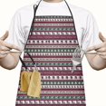 thumbnail image 2 of Green and Red Christmas Pattern Apron-Garden Aprons for Women with Pockets-Cotton Linen Waterproof Kitchen Cooking Gardening Aprons Adjustable for Kitchen,Cooking,BBQ and Salon 33"x27", 2 of 7