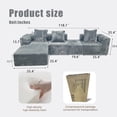 thumbnail image 5 of Leumius 118" Modular Sectional Sofa,Cloud L-Shape Sofa Couch with Deep Seat,Modern Modular Sectional Couch with Left Facing Chaise,Upholstered Boneless Couches for Living Room Bedroom,Light Gray, 5 of 11