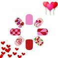 thumbnail image 6 of Nails Short Glossy Square Nails Art Heart Design 24 Wearable Nail for Stylish, 6 of 9