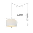 thumbnail image 5 of 2 Light Swag Plug-In Pendant 16"w White Linen Drum with Diffuser, White Cord, 5 of 8