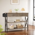 thumbnail image 3 of Aiho 39" Entryway Table with 2 Drawers, Modern Console Table with 3 Tier Storage Shelves, Sofa Table for Livingroom, Entruway, Small Spaces, Gray, 3 of 11