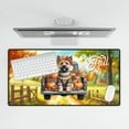 thumbnail image 4 of Hello Fall Autumn Cairn Terrier Pumpkins Pickup Truck Desk Mat Full Keyboard Mouse Pad Cairns Dog Lover Large Mousepad - 13011, 4 of 5