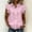 A304 Pink, variant on Womens Button Down Shirts Collared V Neck Flutter Short Sleeve Solid Color Breathable Blouse Tops Regular Fit Elegant Casual Work Office Business Shirts