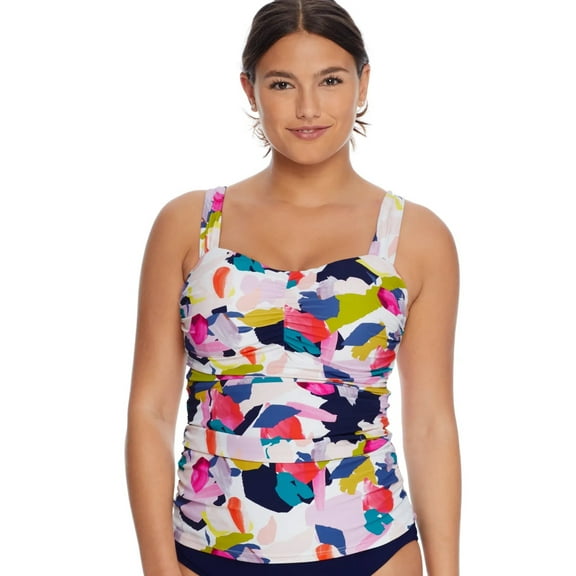 Profile by Gottex MULTI Canvas Underwire Tankini Swim Top, US 32G, UK 32F