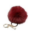 thumbnail image 2 of Ludlz Colorful Women Faux Rabbit Fur Ball Pompom Keychain Phone Handbag Charm Pendant, 2 of 8