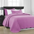 thumbnail image 3 of IR Imperial Rooms 3 Piece Quilt Set Set Soft Microfiber Chevron Bedspread-2 Pillow Shams Purple King, 3 of 10
