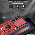 thumbnail image 3 of Compatible with Samsung Galaxy S23 Case,Galaxy S23 case with HD Screen Protector with Slide Camera Cover, 360°Rotation Ring Kickstand [Military Grade] Case for Samsung Galaxy S23,Red, 3 of 15