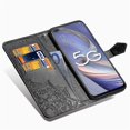 thumbnail image 4 of Funda de cuero tipo billetera para Oppo Reno 4z 5g con diseño de mandala en relieve y tapa magnética, protección a prueba de golpes, color negro, 4 of 5