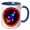 Blue/White, variant on 3drose, Countdown to Take Off Cute Rocket Ship Red and Blue, 11oz Mug