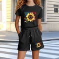 thumbnail image 2 of SELONE Girls Summer Outfits 2 Piece Sets Stars and Stripes Big Kids Wear T Shirts and Shorts 4th of July Clothing, 2 of 5