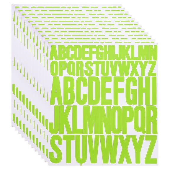 12 Sheet Vinyl Letter Sticker, 1 Inch, 2 Inch 624Pcs Stick Letters, Light Green