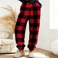 thumbnail image 3 of Stamzod Flannel Pajama Pants Women Fashion Plaid Warm Winter Lounge Pants Comfy Fuzzy Fleece Sleepwear for Women with Pockets, 3 of 7