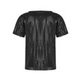 thumbnail image 2 of iiniim Girls Boys Shiny Metallic Short Sleeve T-Shirt Hip Hop Jazz Dance Performance Festival Party Top Shirt Blouse, 2 of 7