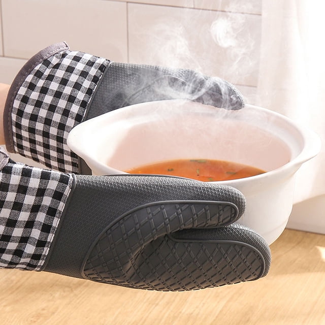 unbranded 1Jgo Guantes De Cocina Aislantes De Calor Con Soporte Antideslizante Para Hornear Y