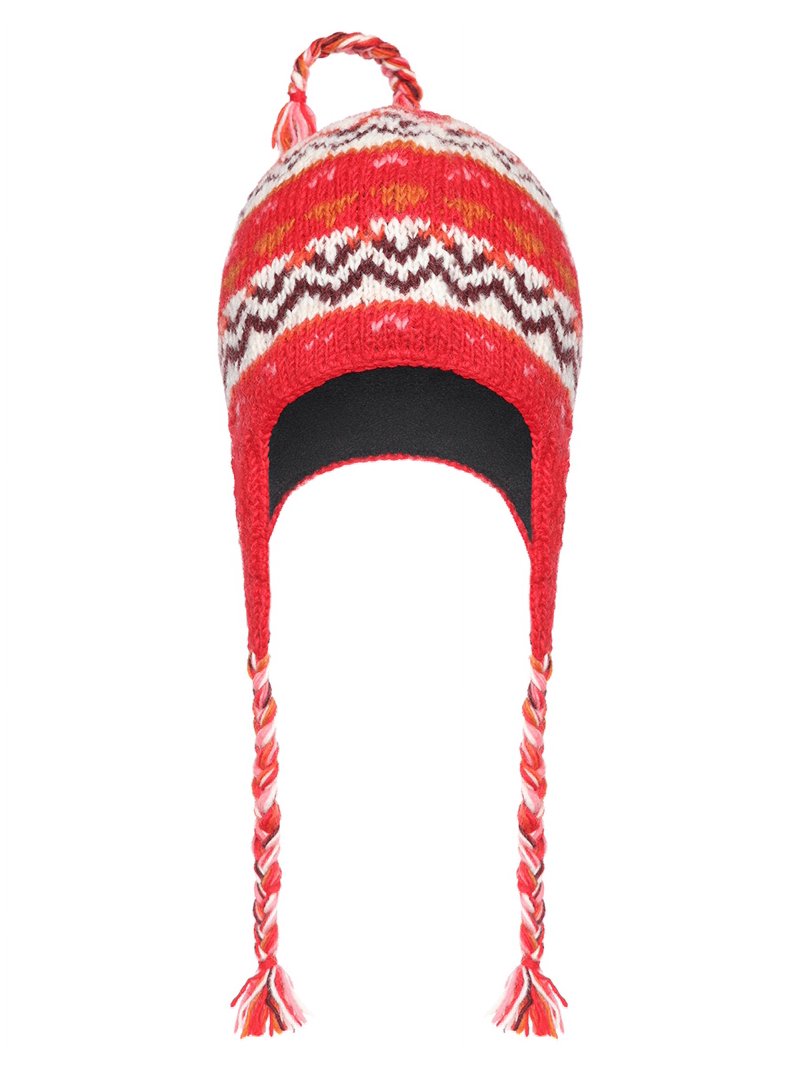Women\'s French Style Double Layer Warm and Soft Knitted Beanie Hat Red Toptie Womens Winter Fleece Lined Cable Knit Hat Faux Fur  main image 4