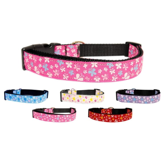 Pet Dog Cat Nylon Collar or Leash, "Butterfly"
