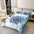 thumbnail image 2 of Mandala Butterflies 100% Cotton Bedding Set Twin,Blue Tie Dye Duvet Cover,Ombre Gradient Bed Set,Boho Mandala Flower Quilt Cover,with 1 Pillowcase for Bedroom （No Comforter）, 2 of 6
