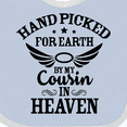 thumbnail image 4 of Inktastic Handpicked for Earth by My Cousin in Heaven with Angel Wings Boys or Girls Baby Bib, 4 of 4