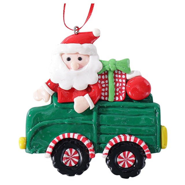 Gibobby Adorno navideño Nueva decoración Adornos Muñeco de nieve Arcilla para colgar Salón Coche Viejo Adorno navideño(C)