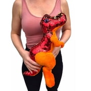 15 T-Rex Dinosaur - Reversible Sequins - Orange, Red, Gold