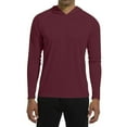 thumbnail image 6 of BRDFRL Men's Sun Protection Hoodie Shirts Long Sleeve UPF 50+ Swim Fishing Shirt with Hood Lightweight Rash Guard UV SPF Wine M, 6 of 8