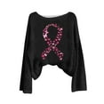 thumbnail image 3 of Birdeem Chandail-Over à Manches Longues et Col Rond Imprimé pour la Journée de Sensibilisation au Cancer du Sein pour Femmes, Pulls de Mode, Pulls Longs pour Femmes, 3 of 4