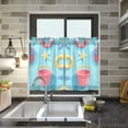 thumbnail image 4 of Yayeee Kitchen Curtains Tier Pair Light Filtering 27"x24" Rod Pocket Short Cafe Window Panel, Pink Beach Toys Pattern, 4 of 7
