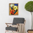 thumbnail image 2 of Cubist Abstract Flower Bouquet Still Life Oil Painting Art Print Framed Poster Wall Decor 12x16 inch, 2 of 5