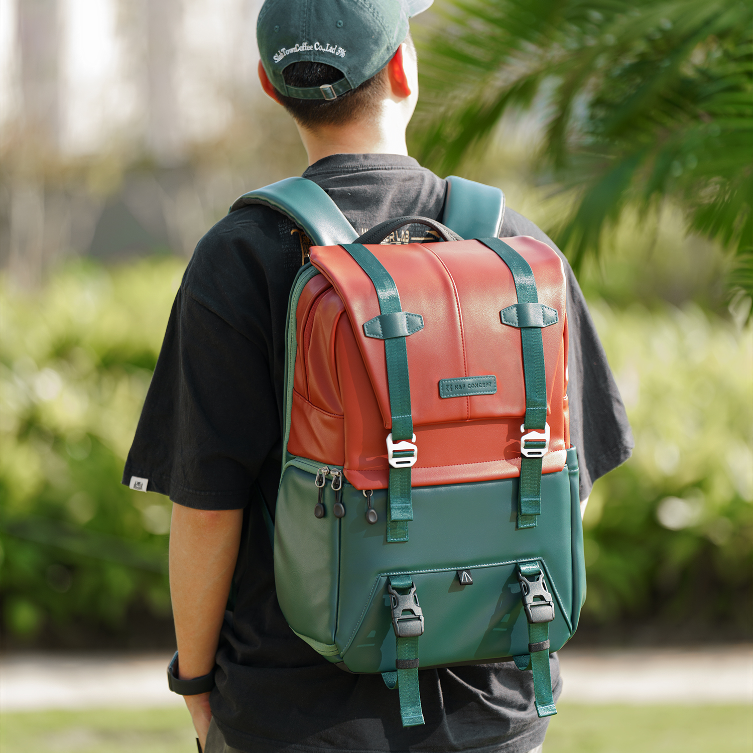 K&F CONCEPT Beta 20L Camera Backpack, Lightweight Large Capacity Camera Bags with Rain Cover for 15.6 Inch Laptop, DSLR Cameras -(Dark Green)