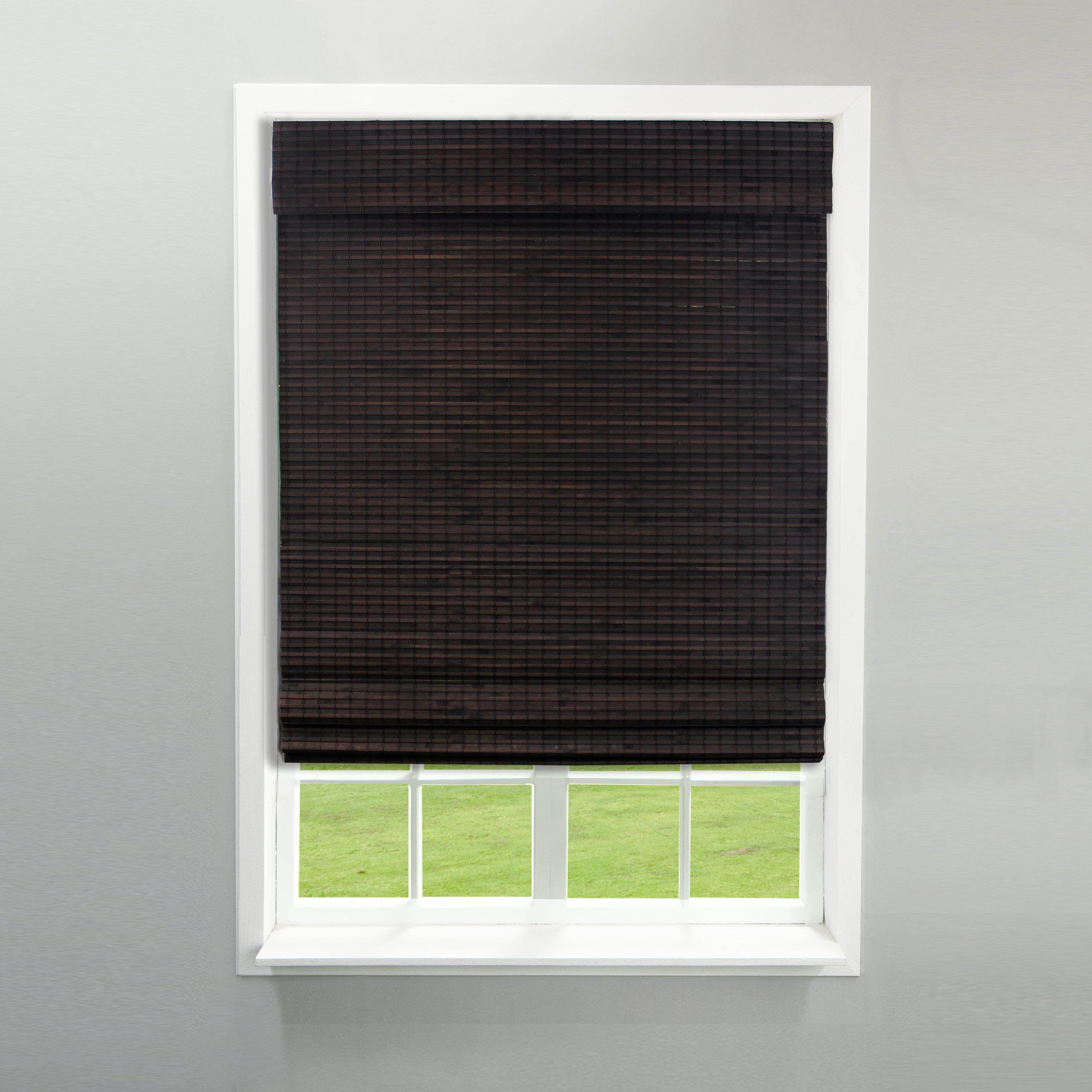 Radiance Cordless Blinds, Bamboo Roman Shades, Espresso, 23"W X 64"L