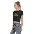 thumbnail image 3 of Pretty Sunflowers Leak Navel T-Shirt Black X-Large, 3 of 5