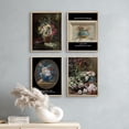 thumbnail image 3 of PixonSign Framed Wall Art Flower Bouquet Variety Posters, Set of 4 Nature Wilderness Renaissance Botanical Illustrations Wall Decor, Adhesive Canvas Prints for Home Decor - 11"x14" Natural, 3 of 5