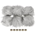 thumbnail image 1 of Unique Bargains Fluffy Soft Faux Fur Pom Poms for Hats with Snap Button, Grey 6Pack, 1 of 7
