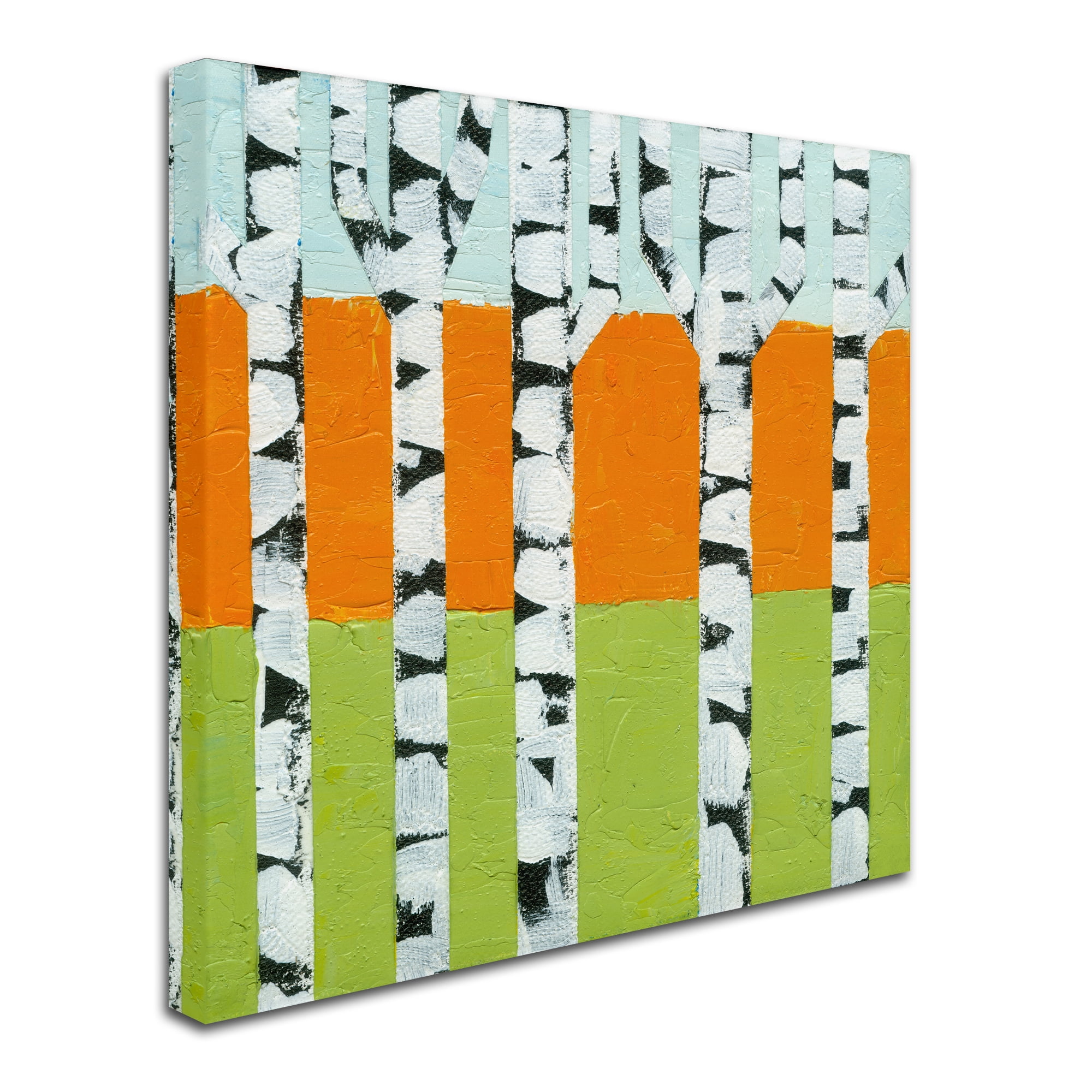 Trademark Fine Art "Seasonal Birches - Spring" Canvas Art by Michelle Calkins